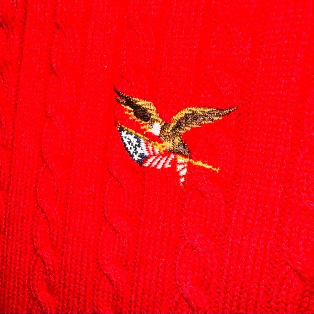 American Living Preppy Cable Knit Sweater Americana Small Old Money Ralph Lauren - Picture 2 of 9